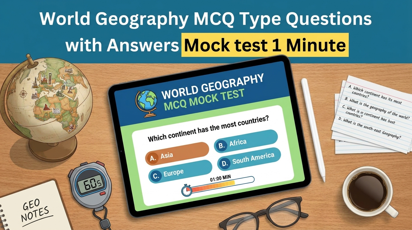 World Geography Mock Test in Bodo and English